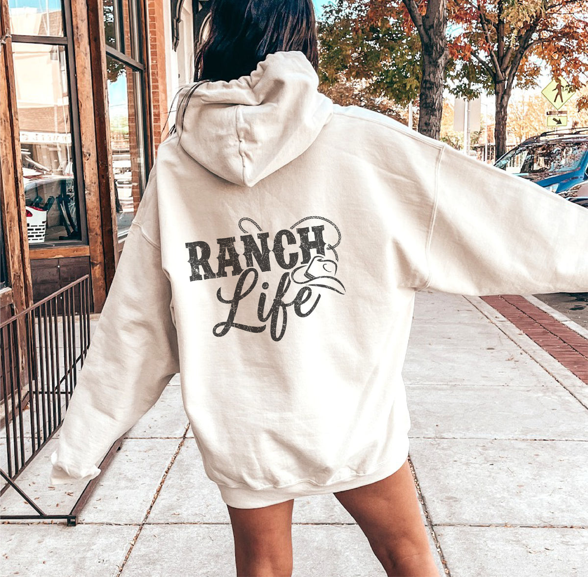 RANCH LIFE Graphic Unisex Fleece Hooded Sweatshirt