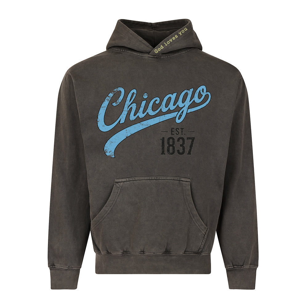 Chicago est1837  Premium Heavy Weight Hoodie 12oz