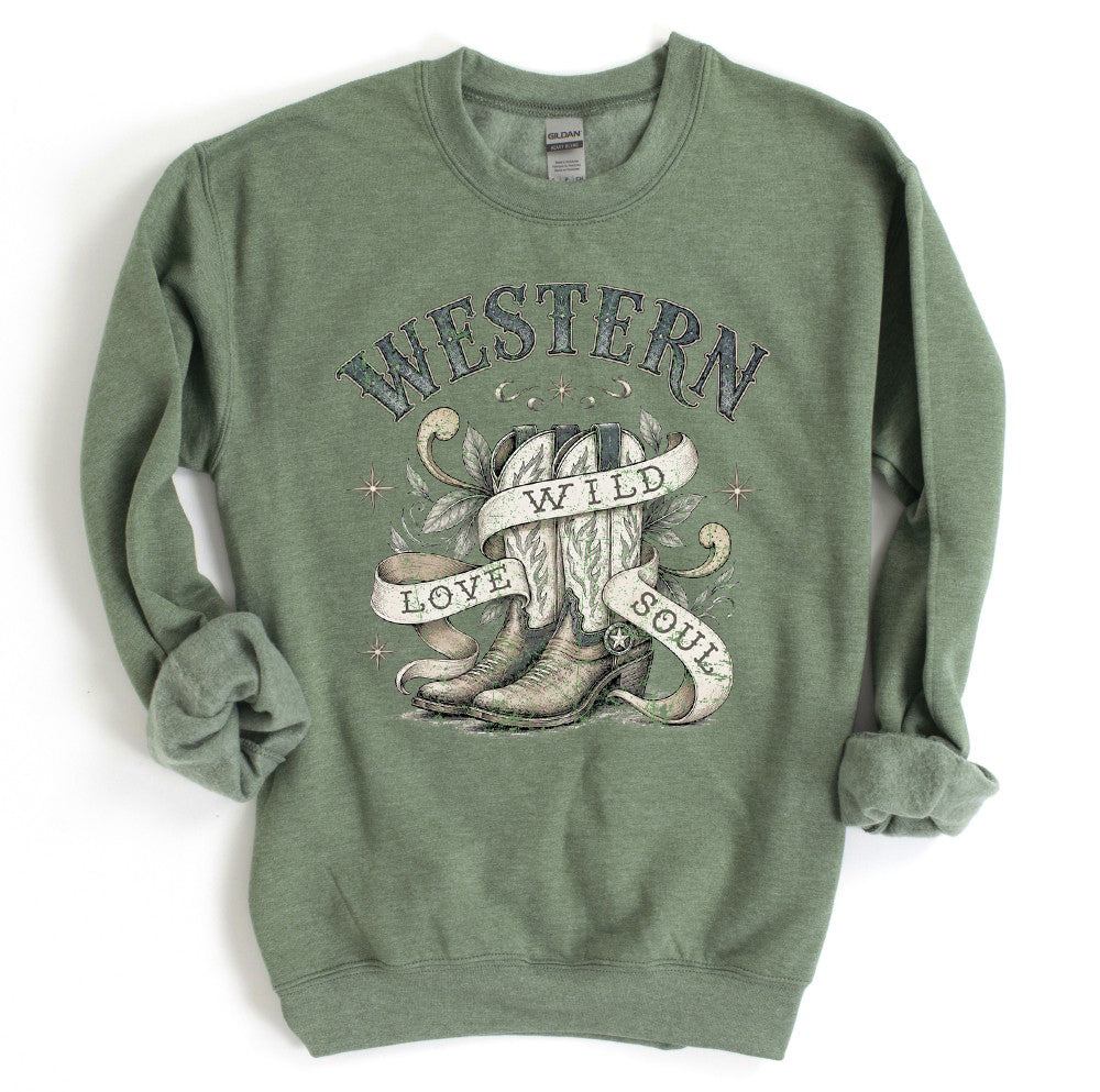 Western Boots Graphic Sweatshirt