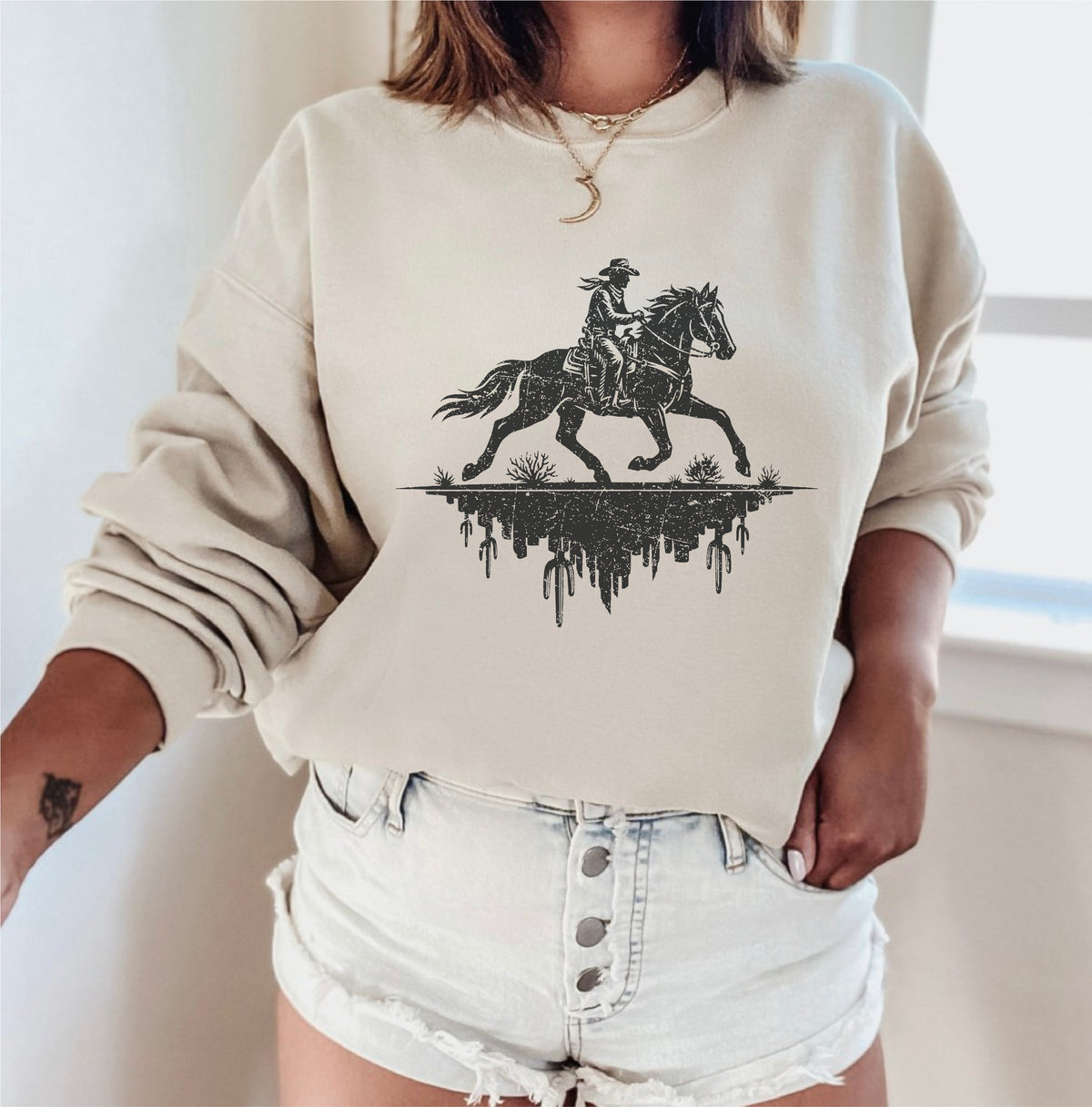 COWBOY RIDER DESERT Graphic Sweatshirt