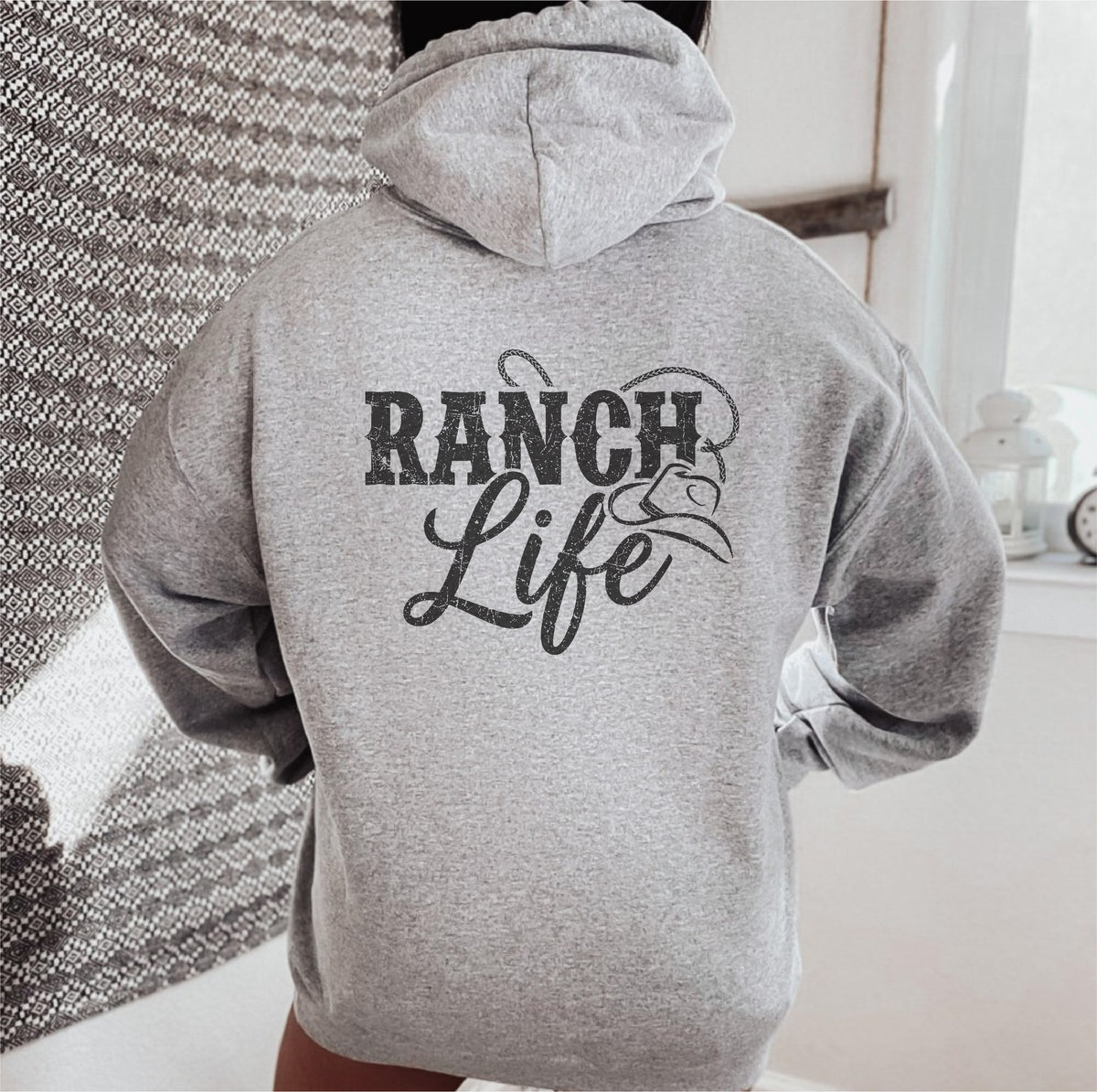RANCH LIFE Graphic Unisex Fleece Hooded Sweatshirt