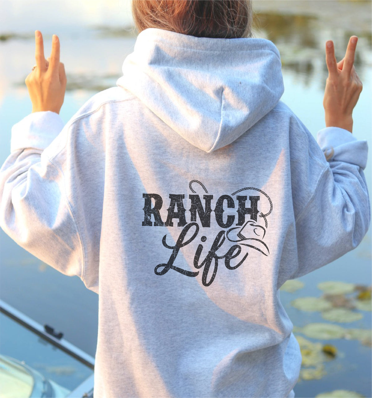 RANCH LIFE Graphic Unisex Fleece Hooded Sweatshirt