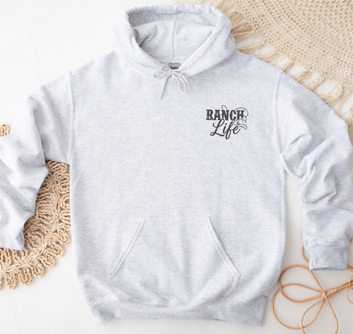 RANCH LIFE Graphic Unisex Fleece Hooded Sweatshirt