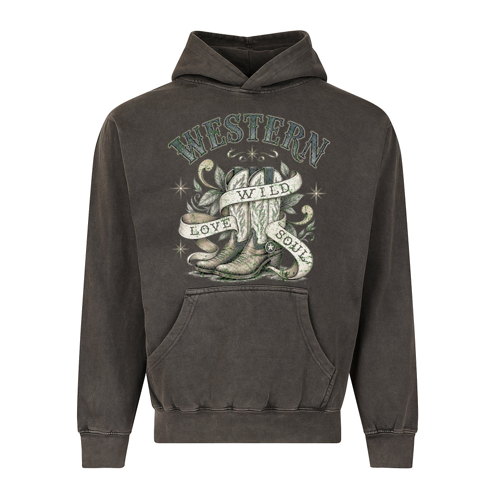 Western Boots Premium Heavy Weight Hoodie 12oz