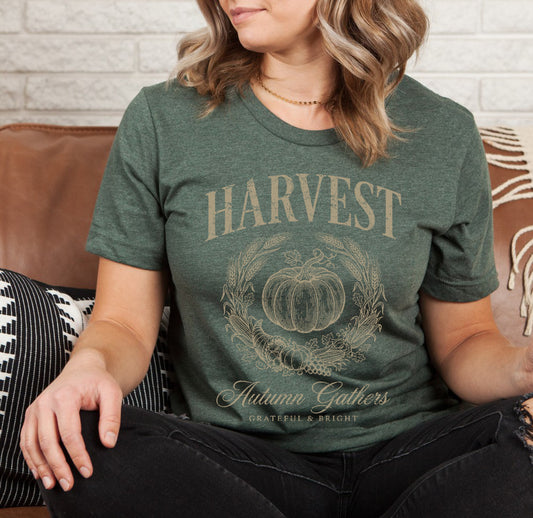 HARVEST AUTUMN GATHERS Graphic Short sleeve T-Shirt