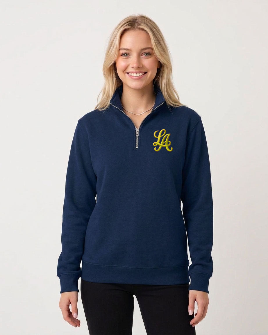 LA Embroidery Premium Quarter Zip Sweatshirt & Bottom Set