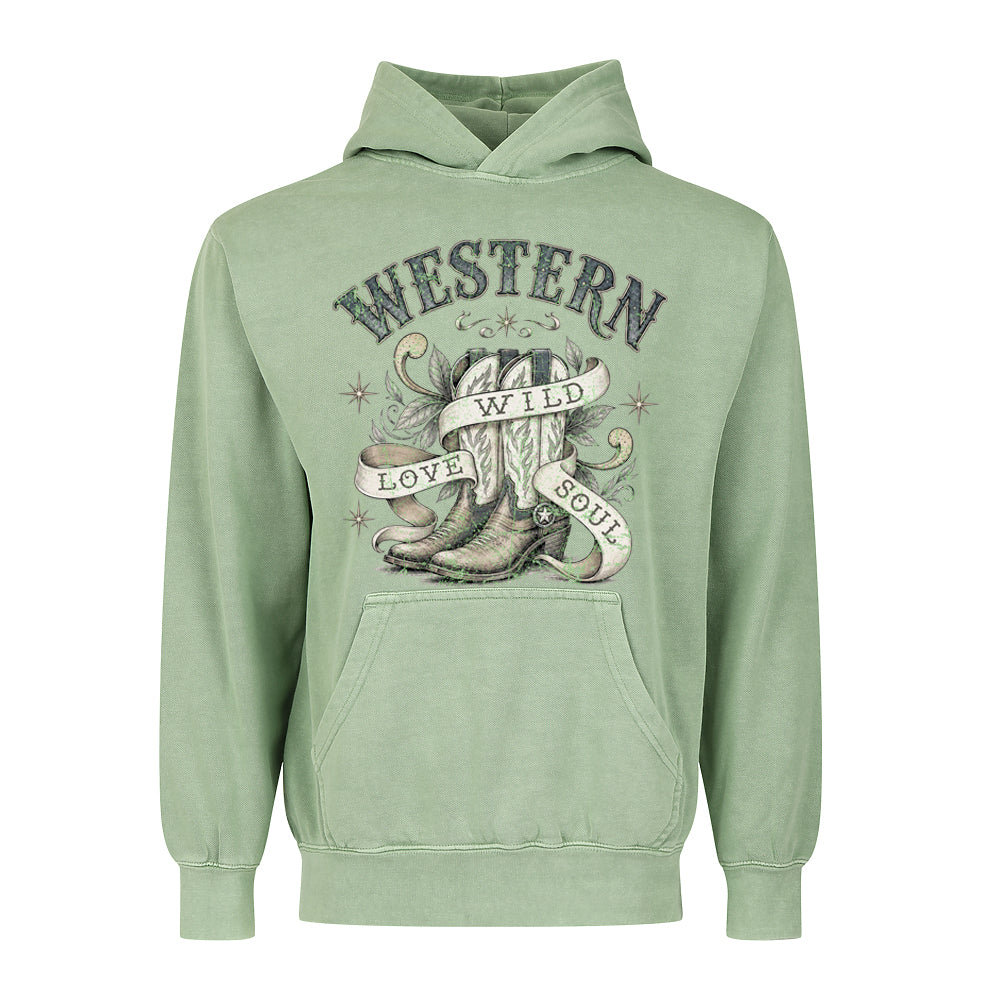 Western Boots Premium Heavy Weight Hoodie 12oz