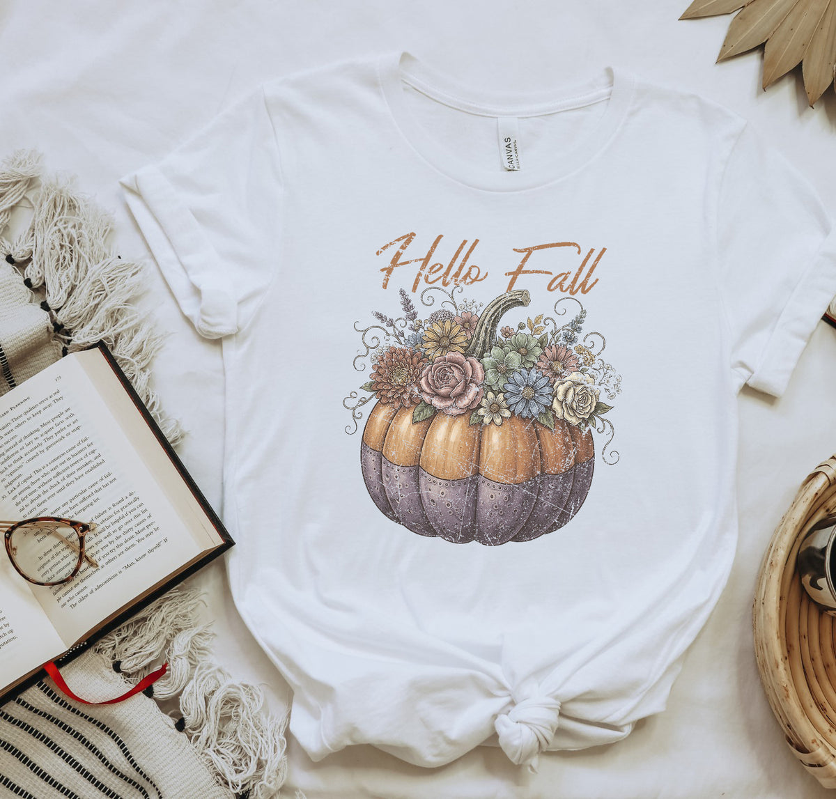 PUMPKIN FLOWERS Graphic Short sleeve T-Shirt