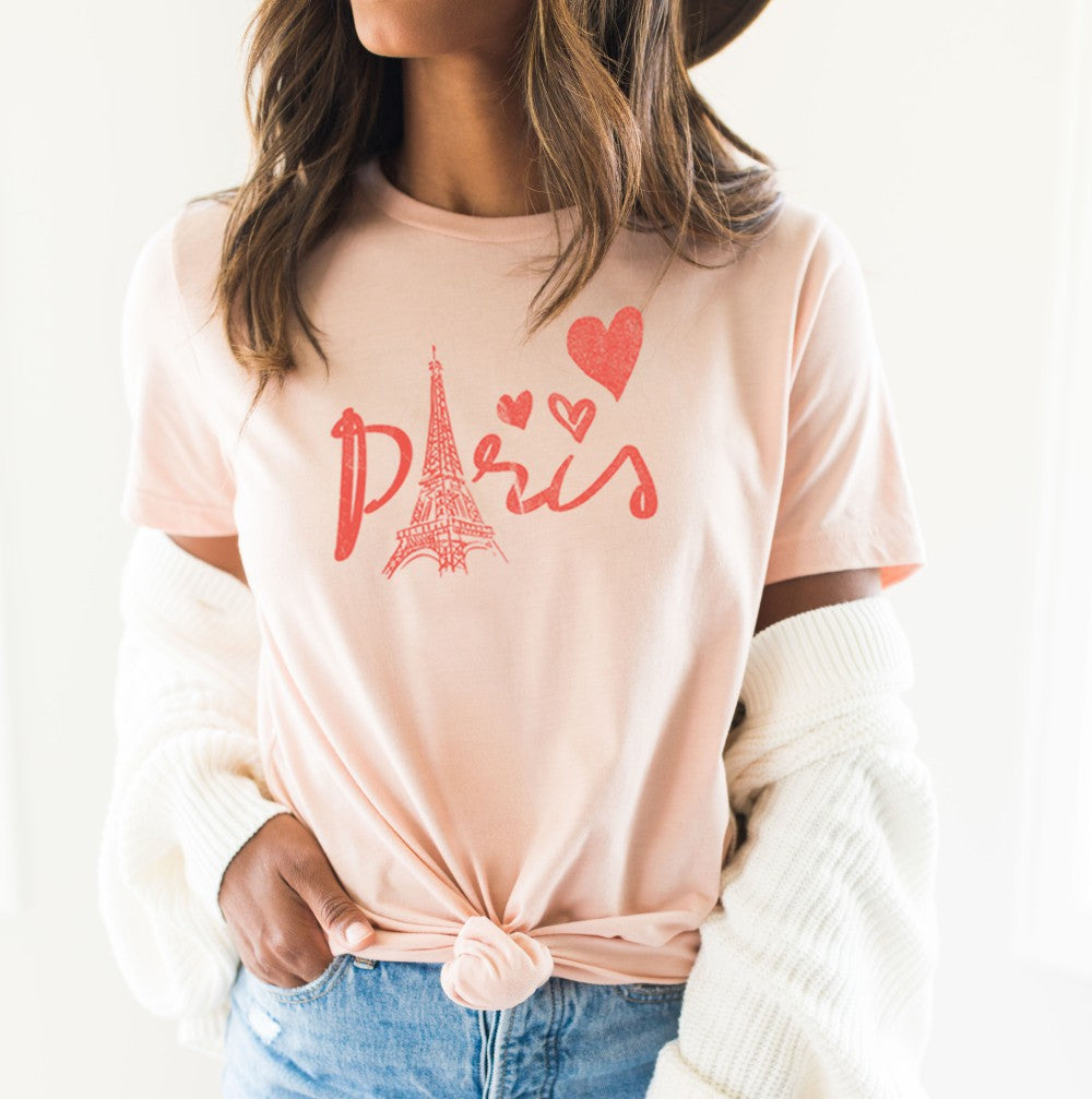 PARIS Graphic Short Sleeve T-shirt Top