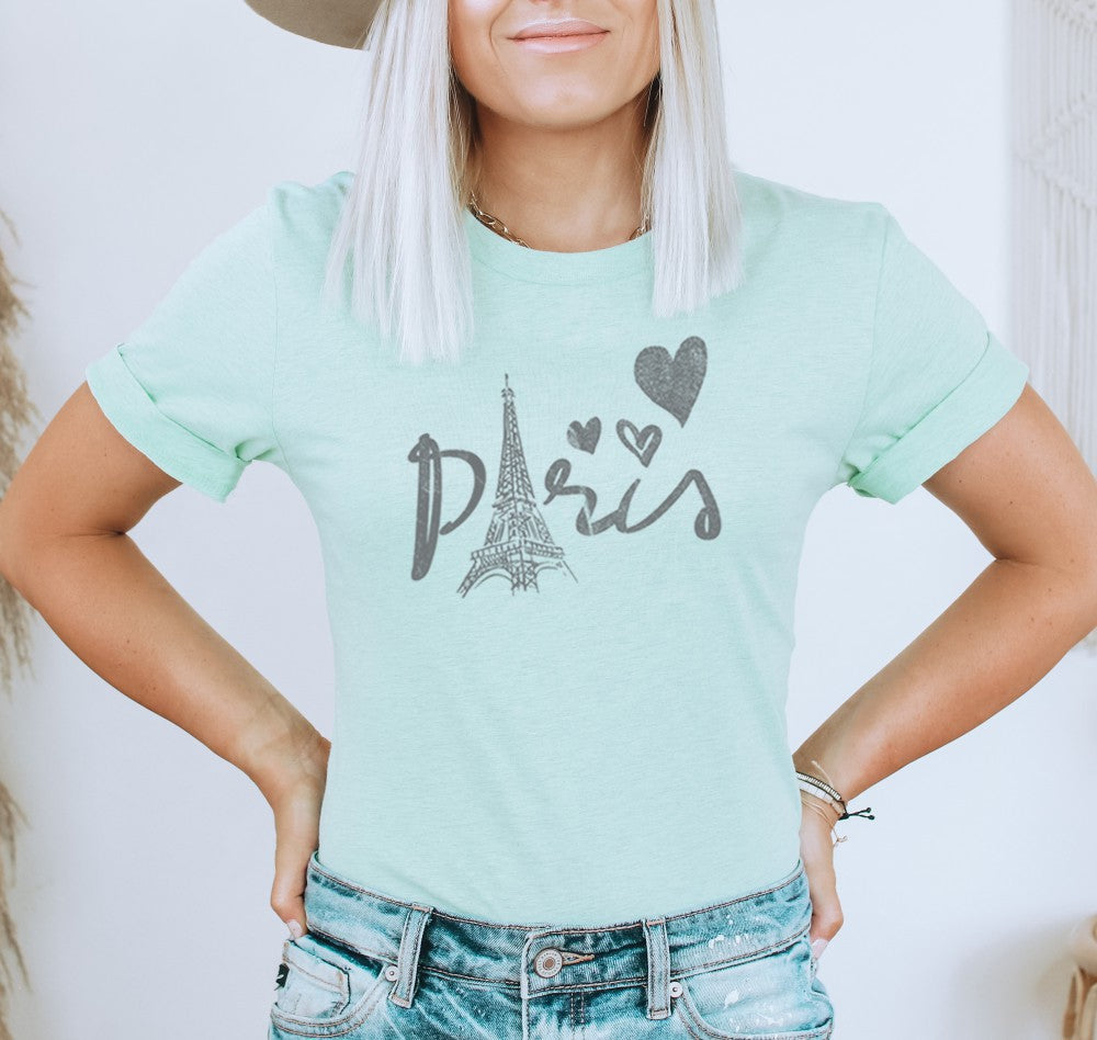 PARIS Graphic Short Sleeve T-shirt Top